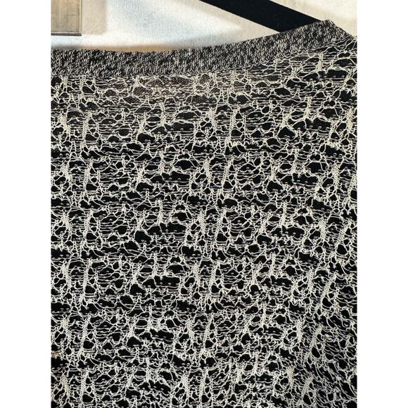 Eileen Fisher Womens L Organic Linen Nylon Crisp Sweater Textured Black Lace A18 - Picture 5 of 7